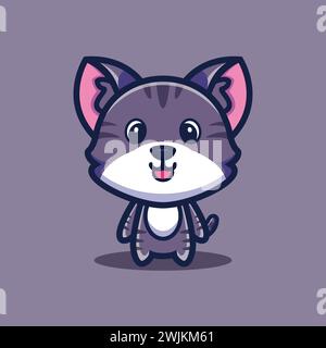 art illustration design concept mascot symbol icon animal of cat Stock Vector