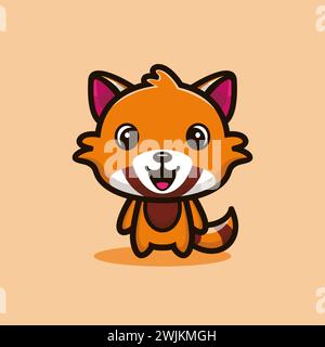 Art illustration symbol icon mascot animal cute design concept of weasel Stock Vector