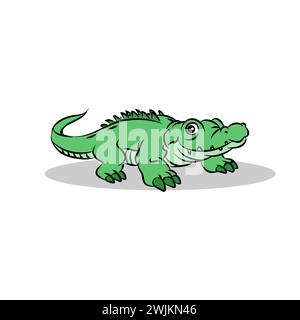 Art illustration design concept symbol icon animals of crocodile Stock Vector
