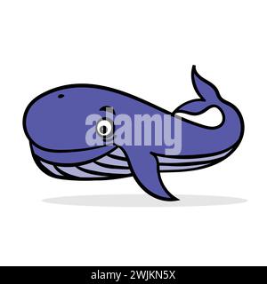 Art illustration design concept symbol icon animals of whale Stock Vector