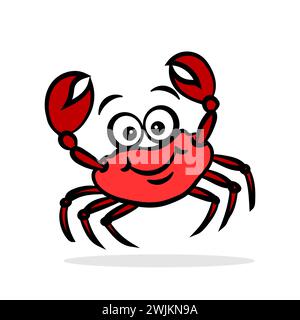 Art illustration design concept symbol icon animals of crab Stock Vector