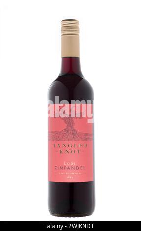 Bottle of Tangled Knot Zinfandel Californian Red Wine Stock Photo