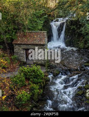 Rydal Hall Grotto and Waterfall Stock Photo