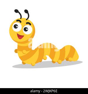 art illustration symbol macot animal icon design nature concept insect of caterpillars Stock Vector