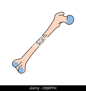 Communuted bone fracture line icon. Vector isolated element. Editable stroke. Stock Vector