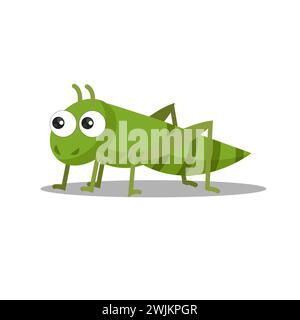 art illustration symbol macot animal icon design nature concept insect of grasshopper Stock Vector