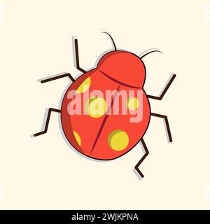 art illustration symbol macot animal icon design nature concept insect of ladybug Stock Vector