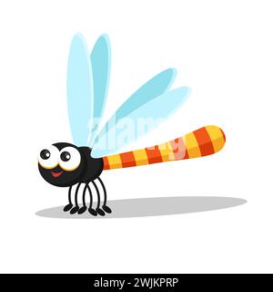 art illustration symbol macot animal icon design nature concept insect of dragonfly Stock Vector