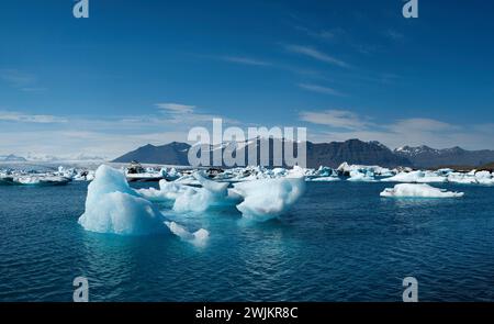 Icebergs in Jokulsarlon, South Iceland, Iceland Stock Photo