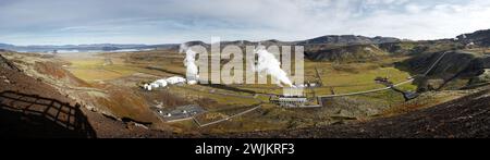 Nesjavellir Geothermal Power Station is the second largest geoth Stock Photo