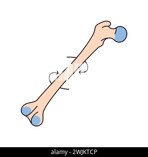 Spiral bone fracture line icon. Vector isolated element. Editable stroke. Stock Vector