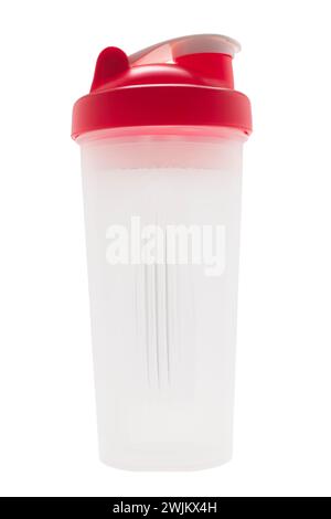 Protein shaker bottle on white background Stock Photo