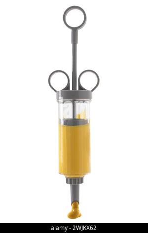 Decorating icing syringe on white background Stock Photo
