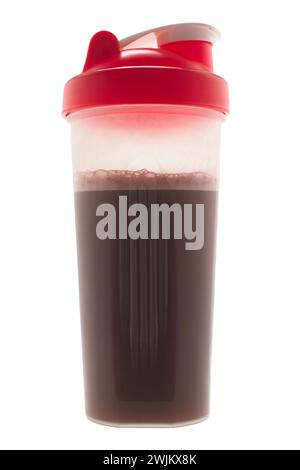 Protein shaker bottle on white background Stock Photo
