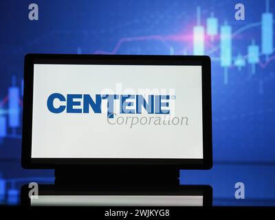 Germany. 15th Feb, 2024. In this photo illustration, Centene Corporation logo seen displayed on a tablet Credit: SOPA Images Limited/Alamy Live News Stock Photo