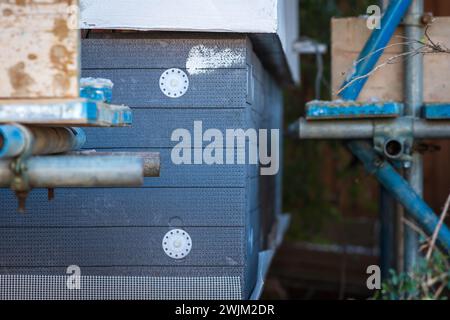 External wall insulation panels installed on house in england uk. Stock Photo