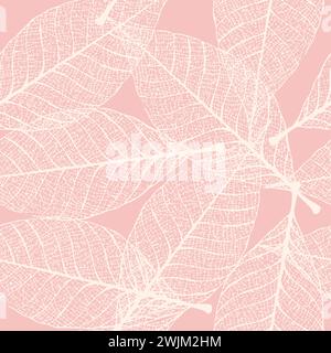 Skeletonized leaves seamless Stock Vector