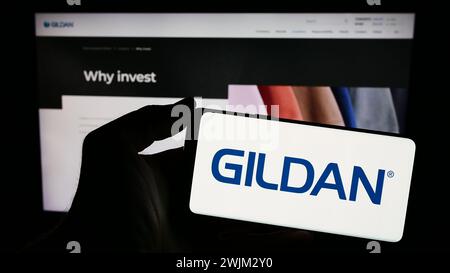 Gildan Activewear Ultra cotton heavyweight made in Honduras label in  t-shirt - sold in the UK United Kingdom, Great Britain Stock Photo - Alamy