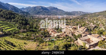Biniaraix village, in the Soller Valley, Natural area of the Serra de Tramuntana., Majorca, Balearic Islands, Spain Stock Photo