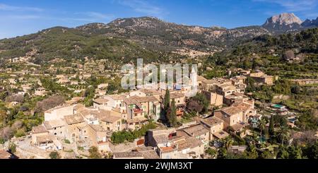 Biniaraix village, in the Soller Valley, Natural area of the Serra de Tramuntana., Majorca, Balearic Islands, Spain Stock Photo