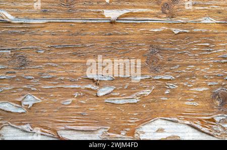 old wooden background with weathered peeling paint on the wood Stock Photo