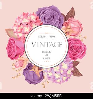 Vintage wedding invitation Stock Vector