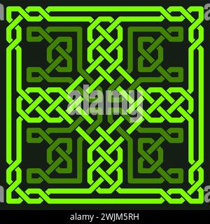 Traditional celtic christian ornate. Knitted cross within a square. Stock Vector