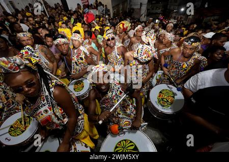 salvador, bahia, brazil - february 11, 2024: ritual departure from the Ile Aiye block for carnival in Salvador. Stock Photo