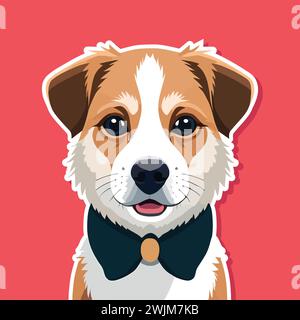 Dog portrait vector illustration. Dog vector art. Stock Vector
