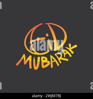 Eid al adha typography vector illustration to celebrate muslim religious holiday in worldwide. Eid typography logo for banner, poster, template design Stock Vector