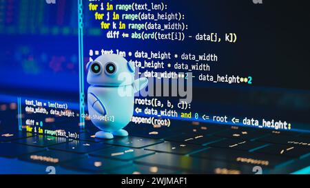 An artificial intelligence chatbot is helping programmers write source code. 3d rendering Stock Photo