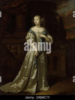 Portrait of Philippina Staunton, Wife of Roelof van Arkel (1632-1709), lord of Broeckhuijsen, Caspar Netscher, 1668 Stock Photo