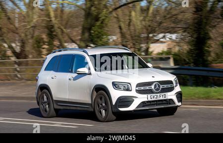 Milton Keynes,UK-Feb 13th 2024:2021 diesel engine MERCEDES-BENZ GLB 220 AMG LINE  car  driving on an English road Stock Photo