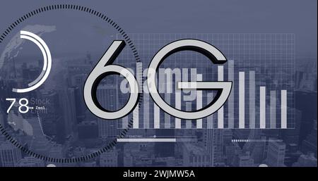 Image of 6g text and data processing Stock Photo