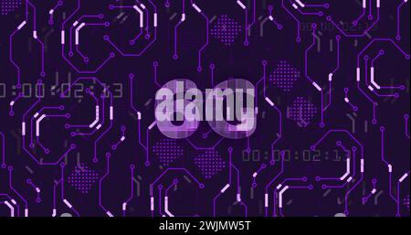 Image of 6g text and computer data processing Stock Photo