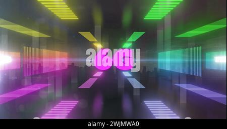 Image of 6g text and computer data processing over cityscape Stock Photo