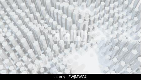 Image of big sale text in red letters on 3d white pulsating background Stock Photo