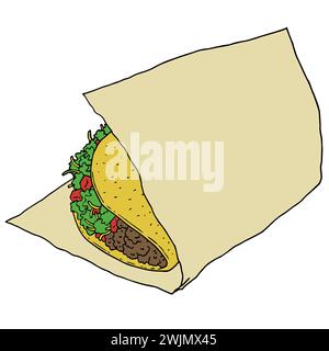 Taco in plain wrapper Stock Photo