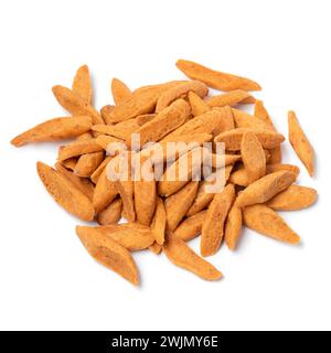 Heap of traditional Krichlate spicy miniature shortbread cookies isolated on white background close up Stock Photo