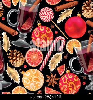 Seamless mulled wine Stock Vector