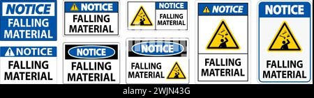 Notice Sign Falling Material Stock Vector