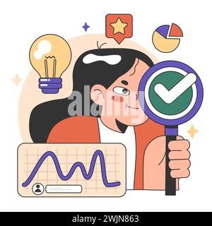 Training workshop. Interactive training process. Professional development. Increasing of business competences and skills. Flat vector illustration Stock Vector