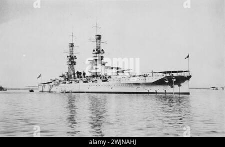 Anchored in Guantanamo Bay, Cuba, 1 January 1920. U.S. Naval History and Heritage Command Photograph Stock Photo