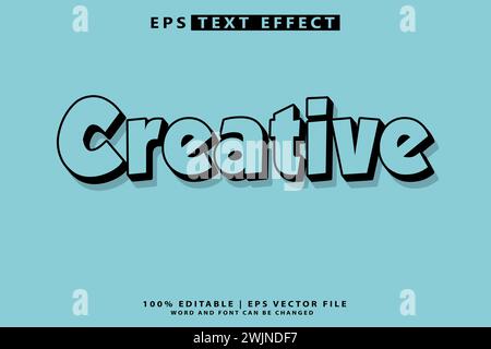 creative editable text effect Stock Vector