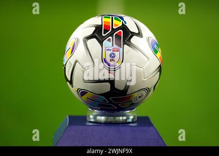 General view of the official matchday ball, the Puma Orbita 1 EFL Football, ahead of the Sky Bet Championship match at The Hawthorns, West Bromwich. Picture date: Friday February 16, 2024. Stock Photo