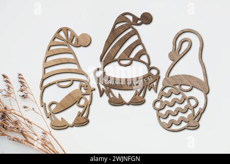 EASTER GNOMES BUNDLE Digital multilayer layout files are specially prepared for the laser cut, CNC router machine and other cutting machines. Stock Vector