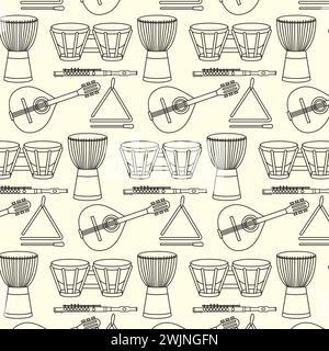 Seamless pattern background with musical instruments Vector Stock Vector