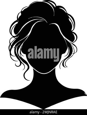 Vector illustration of a woman's hairstyle. Silhouette. Stock Vector