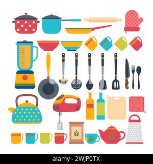 Kitchen appliances. Cooking tools and kitchenware equipment. Vector illustration Stock Vector