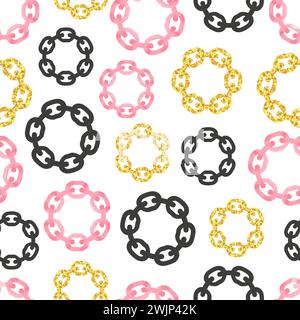 Seamless pattern with chain circles. Textile, fabric design Stock Vector
